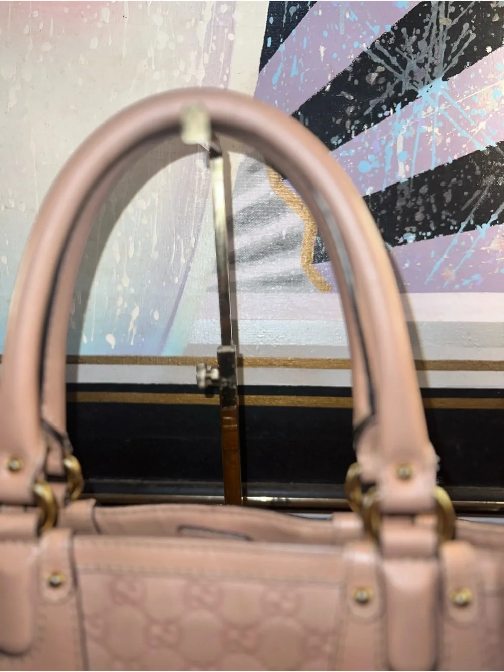 Gucci Blush Pink GG Embossed Leather Shoulder Bag